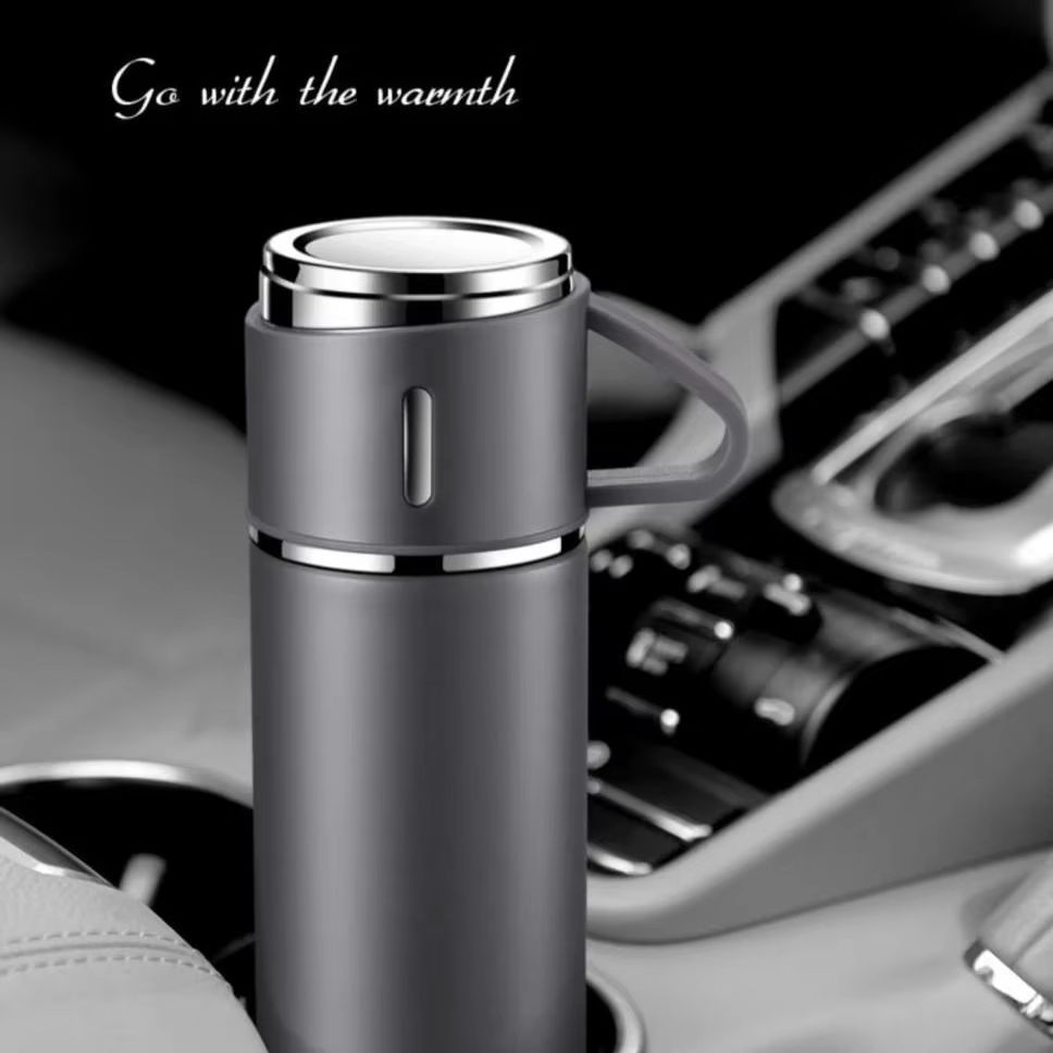 Popular Business 500ml Gift Box Set Portable Business Cup Stainless Steel Thermos Cup One Cup Flasks Water Bottle With 3 Lids