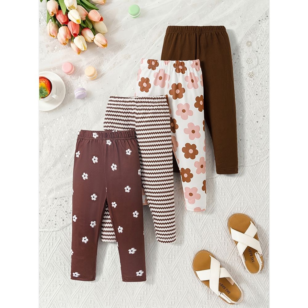Fashion Maillard Color Palette Solid Color Spring Autumn Girls Leggings Children