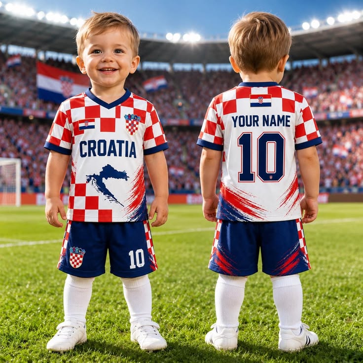 Wholesale Custom Cheap Football Jersey of Croatia for kid Polyester Soccer Uniforms Children Breathable Soccer Jersey for Girls  & Boys